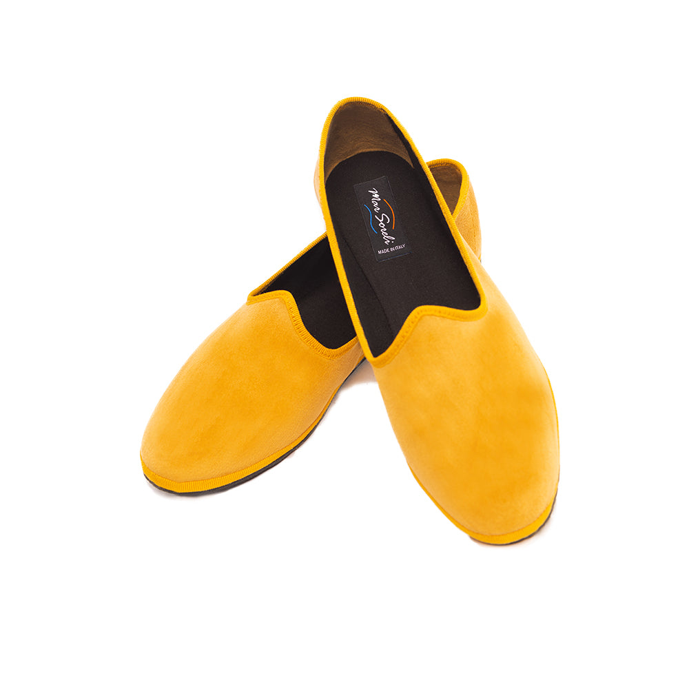 Mustard fashion velvet shoes